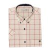 Camisa de lino a cuadros M/C