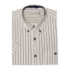 Camisa de lino a rayas M/C